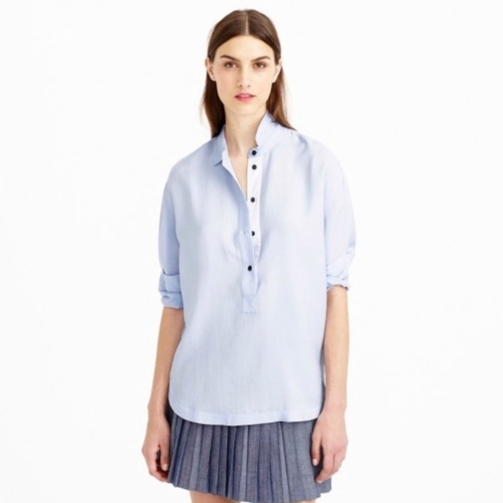 ISO: J. Crew Drapey oxford crepe popover shirt XS